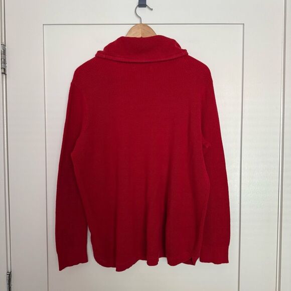 Lauren Ralph Lauren Sweater Womens Sz 1X Red Waffle Thermal Knit Cowl Neck - Picture 6 of 13